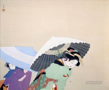  Grande Pintura - grandes copos de nieve uemura shoen Uemura Shoen Bijin ga mujeres hermosas
